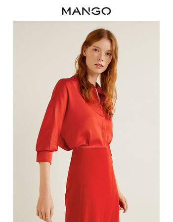 mango女装2019春夏|衬衫43050732|吊牌价299 珊瑚红 xs19 160/80a