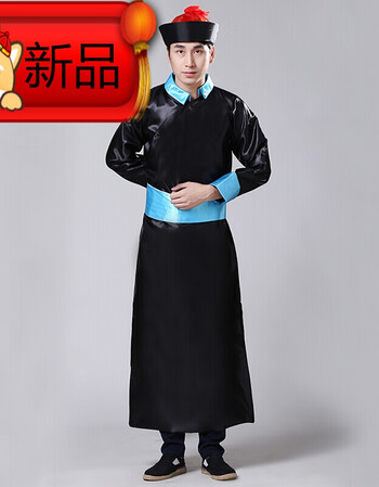 清朝士兵服清朝小兵侍卫勇字兵衙役官服舞台服男士古装演出服装 黑色