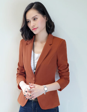 小西裝女2021春秋新款網紅外套黑色韓版女裝休閒修身女士西服短款焦糖