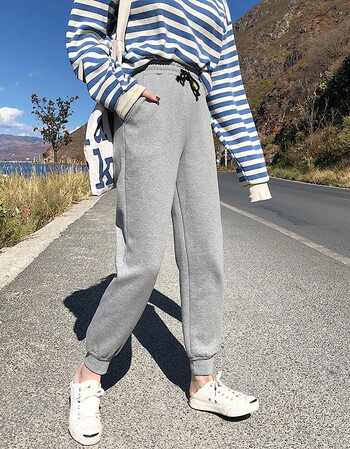 魔之韵运动裤女休闲裤子松紧腰弹力学生韩版宽松直筒裤束脚2019春夏