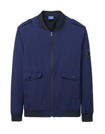 公子2017秋冬季男士新款加厚夹克衫户外潮流青年开衫夹克外套 深蓝色