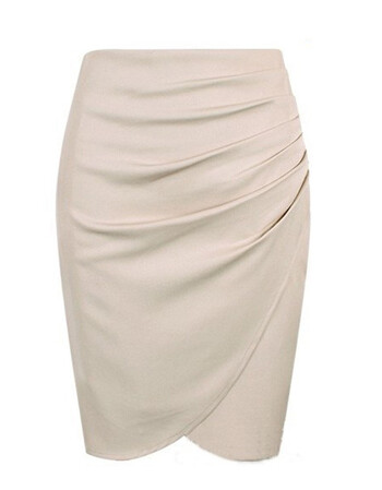 夏季新款欧洲站夏季新款女装大码西装铅笔裙ol半身裙m25yz 米色 xs