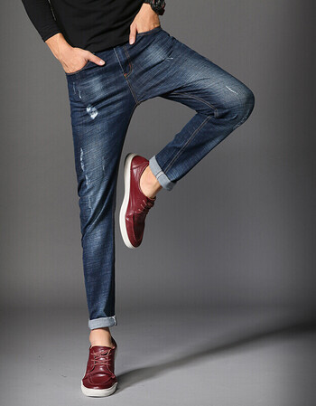 花花公子贵宾时尚弹力小脚裤 蓝色潮男潮男 710 36【图片 价格 品牌