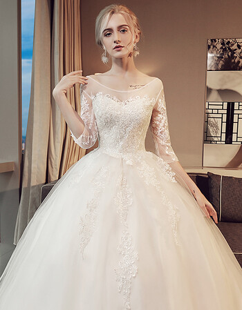 一字肩婚纱礼服新娘结婚韩版公主显瘦长袖婚纱拖尾冬季2017新款女 齐