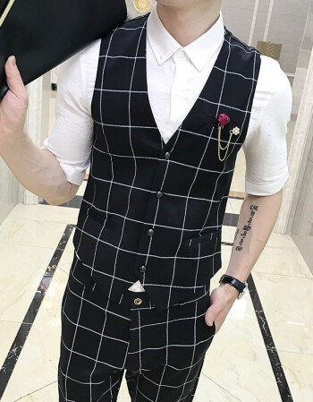 keshegans夜店男歌手主持人演出服装青年男士时尚修身发型师个性马甲