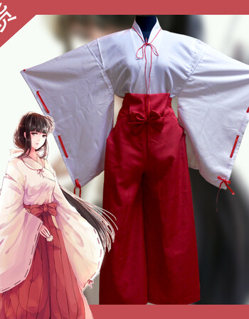 阿坡饵 二次元动漫周边犬夜叉cosplay服装桔梗cos和服女红色武士衣服