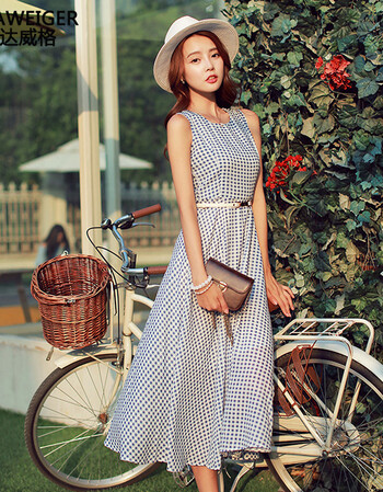 女装 连衣裙 达威格(davieger) 达威格 雪纺连衣裙2015夏装新款复古
