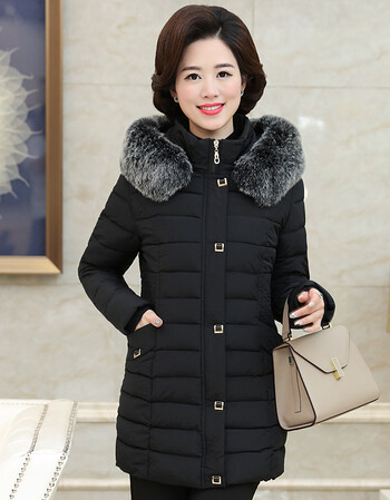 2017新款潮冬天丝棉衣妈妈中年女人衣服大人中长款加厚外套小棉袄