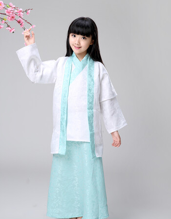 改良汉服古装男女书童幼儿宝宝国学汉服表演出三字经演出春秋 女款