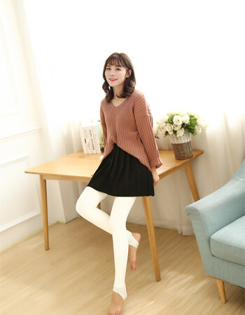 按摩腰光腿神器加厚打底裤紧身外穿加绒连裤袜多色保暖裤 白色踩脚