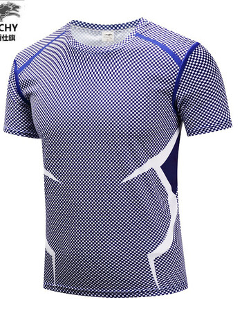 男士运动速干衣网眼布t恤英雄系列一件数码印花圆领短袖 8 xs