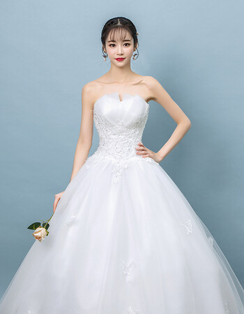 抹胸婚纱礼服新款冬季新娘结婚韩式简约大码孕妇修身齐地公主 齐地款