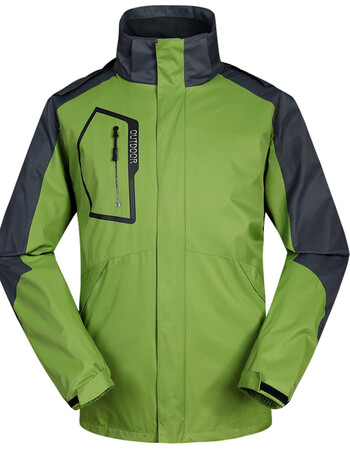 服棉衣男冬季加绒加厚户外防寒劳保服保暖棉服冲锋衣外套工服 绿色