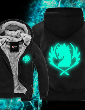 周边 cos 衣服 夜光 反光 秋冬装加绒拉链连帽卫衣 夜光-青色天马 l