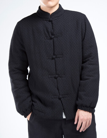 中国风男装亚麻立领盘扣棉袄外套冬季加厚棉服夹克大码唐装棉衣潮