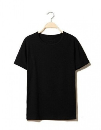 夏季原宿宽松风文艺韩日系纯黑色打底衫百搭 纯棉短袖t恤女潮男 纯色