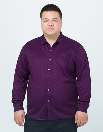 胖子加绒加厚长袖衬衫中年男士加肥加大码保暖衬衣肥佬爸爸秋冬装