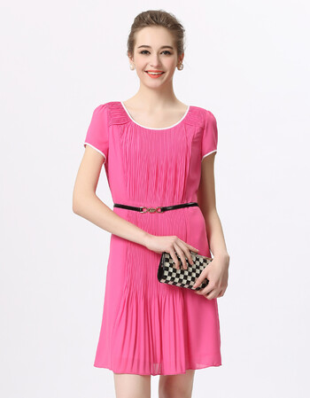 女装 连衣裙 轩妮娅(shuniye) 轩妮娅 2015新款夏日压褶修身连衣裙 kq