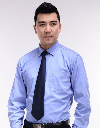 新品款保安服长袖衬衣内衬蓝色内衬服秋冬季物业长袖工装服蓝色 蓝色