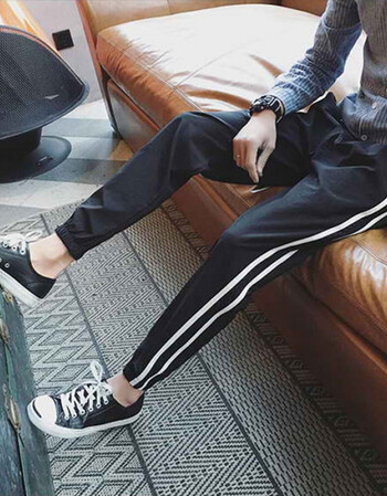 春夏新款韩版男士休闲裤子小脚青少年收腿运动裤潮男九分裤束脚裤