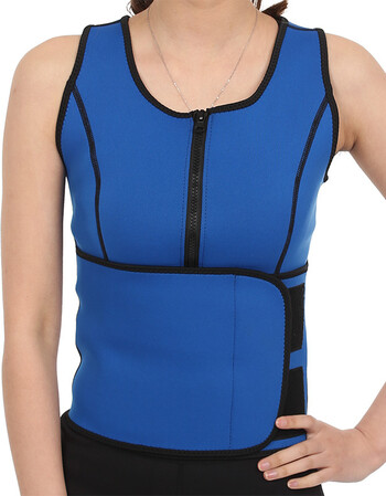 橡胶塑身背心 连体收腹托胸 黑色紧身美体塑身衣zyx 蓝色 xl