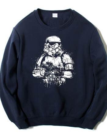 新款starwars 星球大战 星战 达斯维达秋冬圆领卫衣拉绒抓绒衣服 藏青