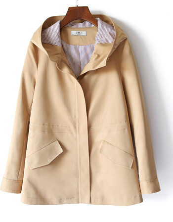 日本高端品质风衣女2017秋新款coat women短外套精品女装直供 卡其色