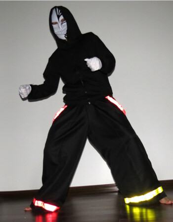 2018新款春夏鬼步舞荧光裤aus死神裤鬼舞步裤子t1m曳步舞 【预售】送