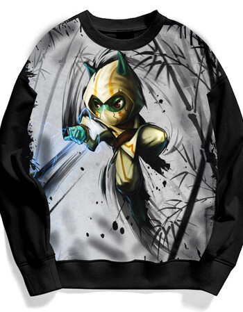 圆领套头 lol衣服男 凯南 狂暴之心 黑-凯南-银色闪电 s