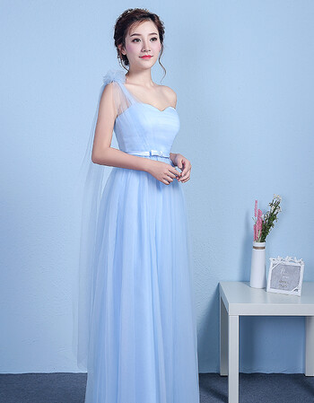 伴娘礼服女2017新款冬季韩版宴会晚礼服蓝色姐妹团伴娘服长款 5002d款