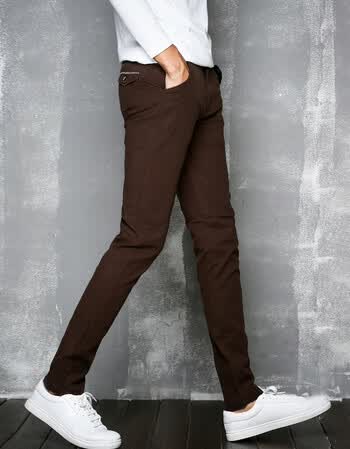 商务休闲裤修身韩版英伦修身直筒裤子男长裤弹力男裤 mp-812咖啡色 38