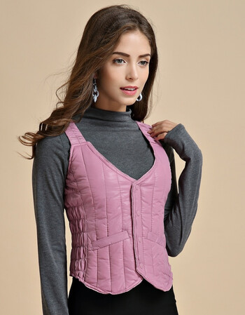 杉宣新款女士棉马甲 棉背心 女款冬季保暖内胆 水粉 m