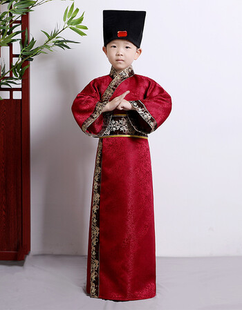 男童古装小男孩儿童宝宝古代书童直裾国学汉服三字经弟子规演出服2018