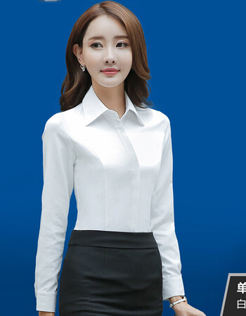 白衬衫女职业装女夏季正装短袖工作服女士白色衬衣女长袖工装寸衫