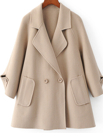 ier双面呢大衣女2017新款短款羊绒大衣韩版宽松a字斗篷外套羊毛呢子