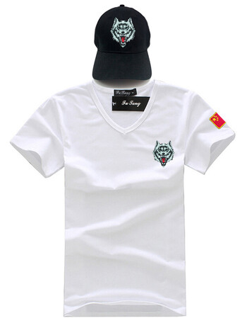 新款武警特战服八一字刺绣军装紧身军迷特种兵t恤军人衣服男短袖战狼