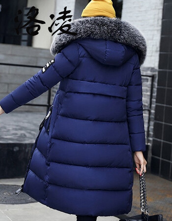 女装外套棉衣长款过膝棉袄胖mm加肥加大200斤处理棉服 深蓝色913新款