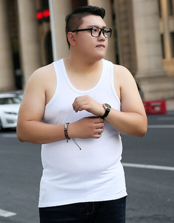 加肥加大码背心男200斤胖子特大号打底汗衫中老年夏季莫代尔棉衣 白色