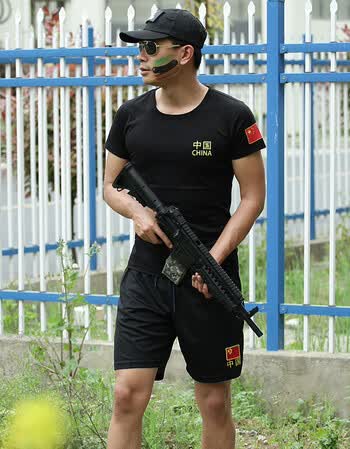 迷彩服特种兵t恤 武警速干t恤 中国套装(t恤 短裤) 3xl
