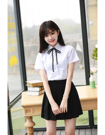 珂梵图毕业照班服jk制服女短袖衬衫百褶裙高中学生装学院风校服套装