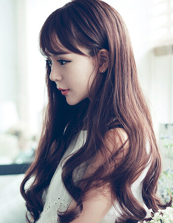 阿坡饵韩国女士假发空气刘海长卷发玉米烫长发波浪泡面卷蓬松逼真假发