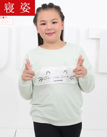 春装2018新款中大童小学生套头卫衣 绿色 20码胖童码-建议体重75-90斤