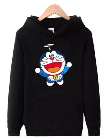 古莱登秋冬蓝胖子口袋机器猫卡通哆啦a梦叮当猫套头连帽男女情侣装