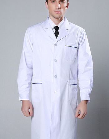 白大褂医生服男质长袖冬款加厚修身医师服实验服实习服工作服 男医生