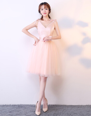 珂梵图短粉伴娘服2018新款伴娘团修身礼服短裙宴会姐妹裙晚礼服女毕业