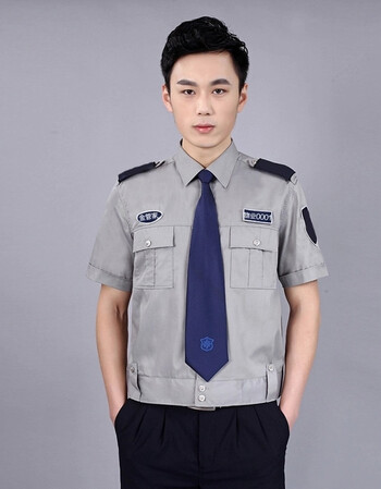 保安衣服夏装上衣灰色衬衣工作服 男 保安服短袖夏季安保物业制服
