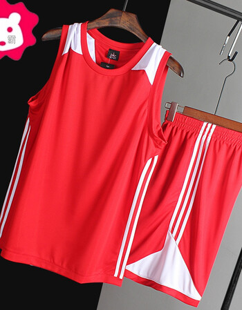 新款篮球服套装男 球衣定制 科比训练服比赛学生球服女团购印号 红色