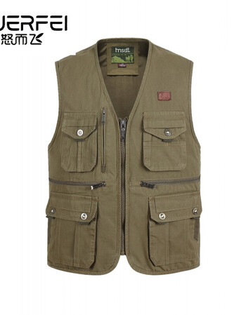 公安部队全棉帆布马甲多口袋坎肩背心摄影导演记者工作服马夹多功能