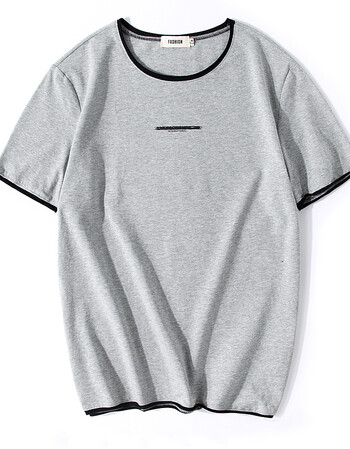 新款日系街头百搭棉纯色棉t恤衫潮男装青年休闲文艺短袖汗衫t 灰色