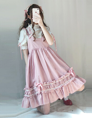 日系软妹服洛丽塔洋装日常连衣裙lolita裙夏季jsk吊带连衣裙 衬衫wr